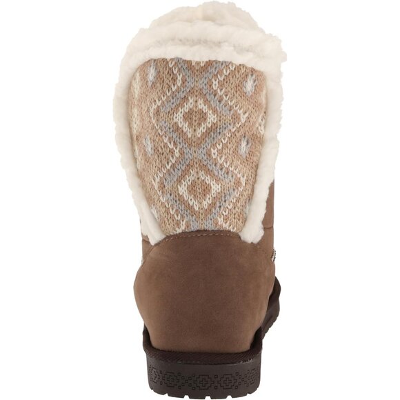 Women's Faux Suede Mid Calf Boots Waterproof Faux Fur Warm Shoes - Picture 3 of 7